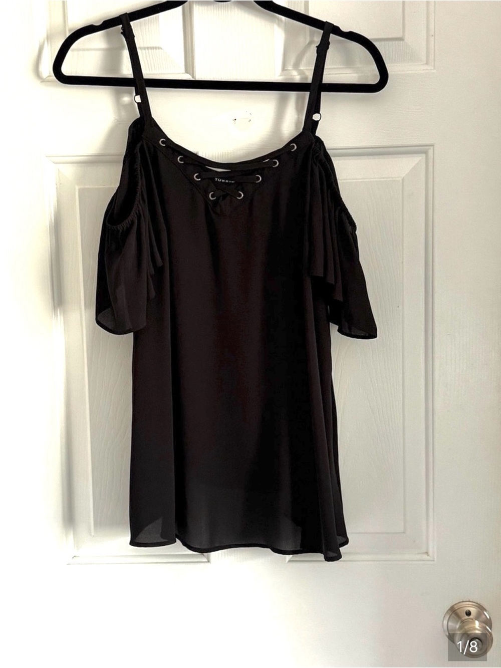 torrid Black Cold-Shoulder Lace-Up Camisole
